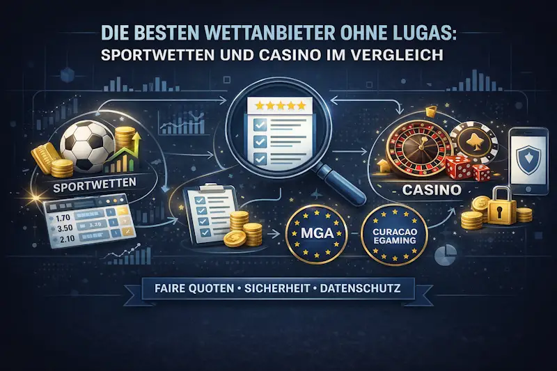 Die besten Wettanbieter ohne LUGAS: Sportwetten und Casino im Vergleich